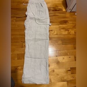 Zara Cream Linen Trousers